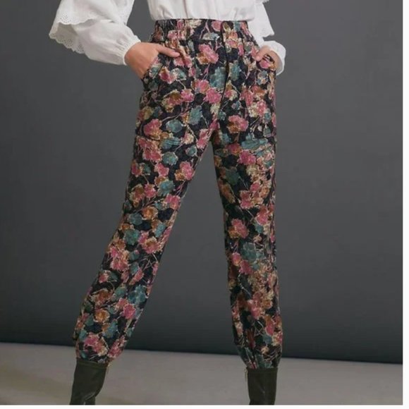 ⭐️ Anisa Floral Cargo Boho Peasant Hipster Hippie Art Farm Corduroy Jogger Pants - Picture 7 of 7